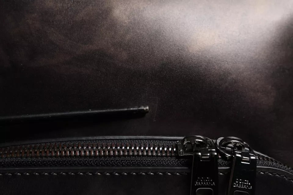 Dolce &amp; Gabbana Bronze Leder Schulreiserucksack