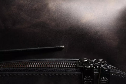 Dolce &amp; Gabbana Bronze Leder Schulreiserucksack