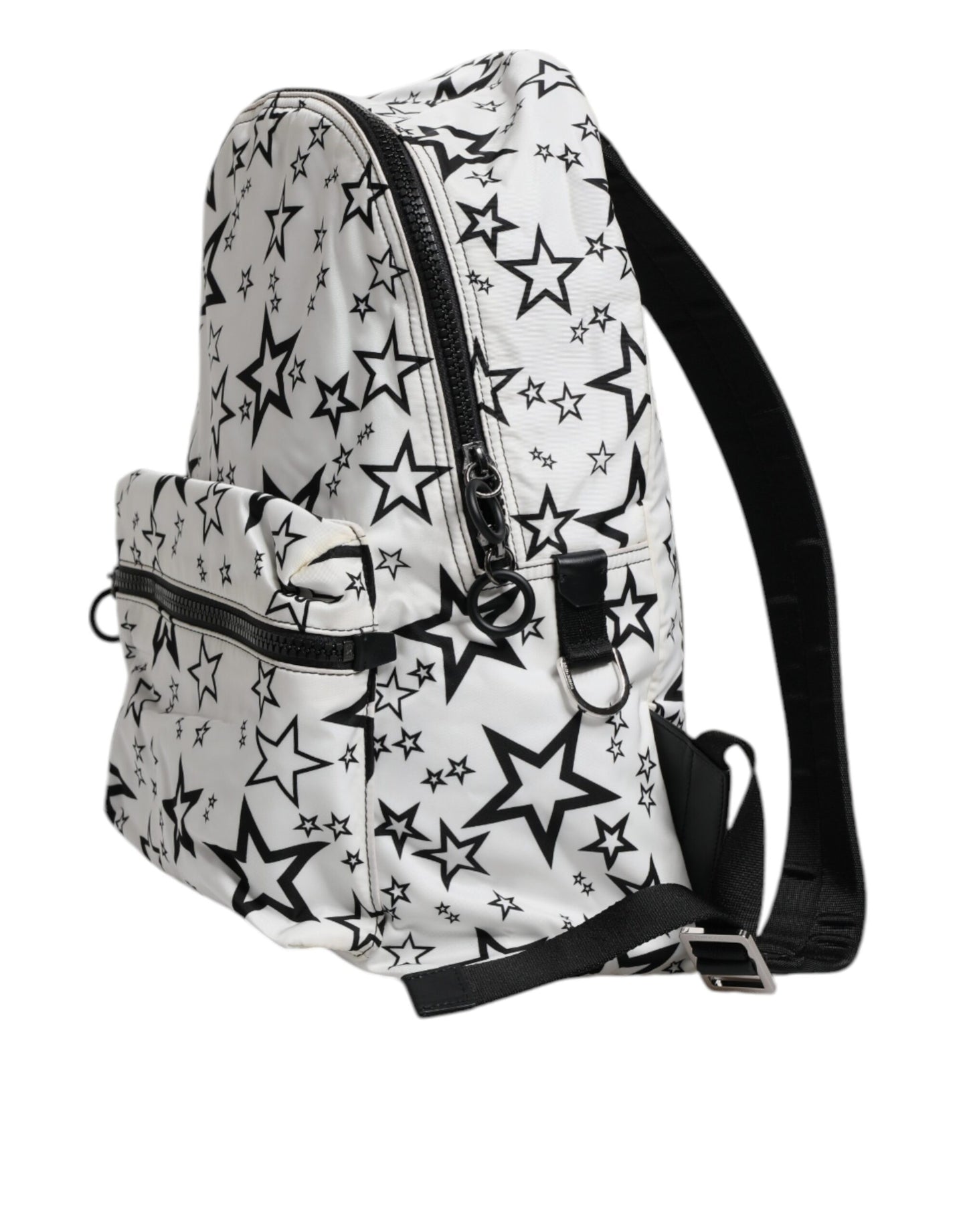Dolce &amp; Gabbana, weißer Nylon-Schulrucksack mit DG-Sternen-Print