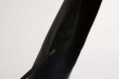 Dolce &amp; Gabbana – Schultertasche mit Logo-Schild aus schwarzem Leder