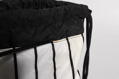 Dolce &amp; Gabbana – Rucksack aus Polyester mit Kordelzug, schwarz/weiß gestreift