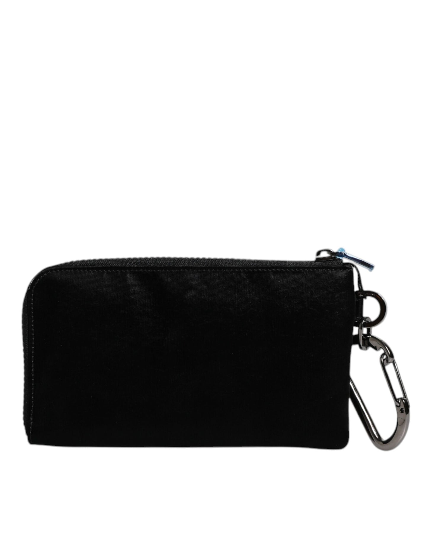 Dolce &amp; Gabbana – Schwarze Clutch aus Nylon mit Schlüsselanhänger und Logo-Plakette