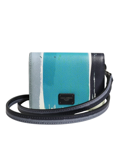Dolce &amp; Gabbana Mehrfarbige Brieftasche mit zweifach faltbarem Kartenetui aus Leder mit DG-Logo