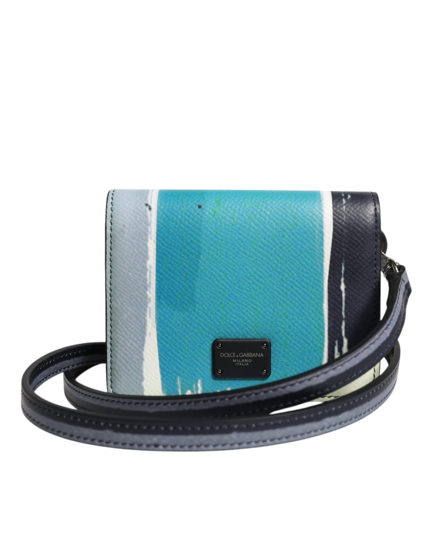 Dolce &amp; Gabbana Mehrfarbige Brieftasche mit zweifach faltbarem Kartenetui aus Leder mit DG-Logo