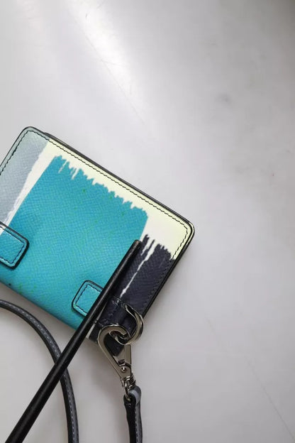 Dolce &amp; Gabbana Mehrfarbige Brieftasche mit zweifach faltbarem Kartenetui aus Leder mit DG-Logo