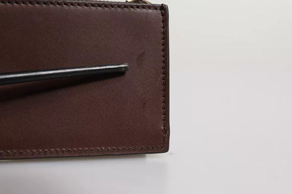 Dolce &amp; Gabbana – Schlüsselanhänger aus braunem Leder mit Reißverschluss und Logo