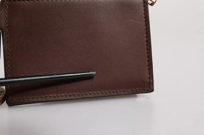 Dolce &amp; Gabbana – Schlüsselanhänger aus braunem Leder mit Reißverschluss und Logo