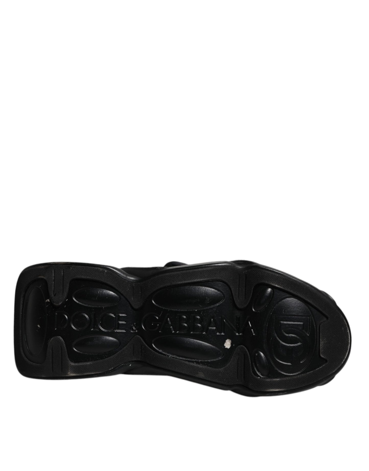 Dolce &amp; Gabbana – Schwarze Slip-On-Sneaker mit Wellensteppung