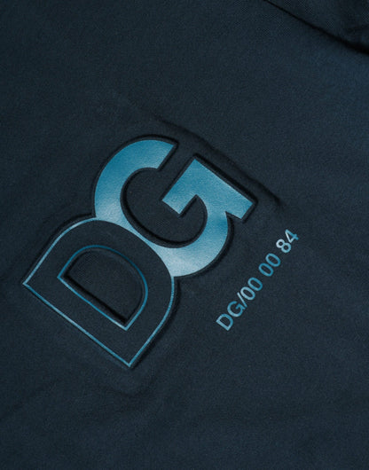 Dolce &amp; Gabbana – Blaues T-Shirt mit Rundhalsausschnitt und kurzen Ärmeln