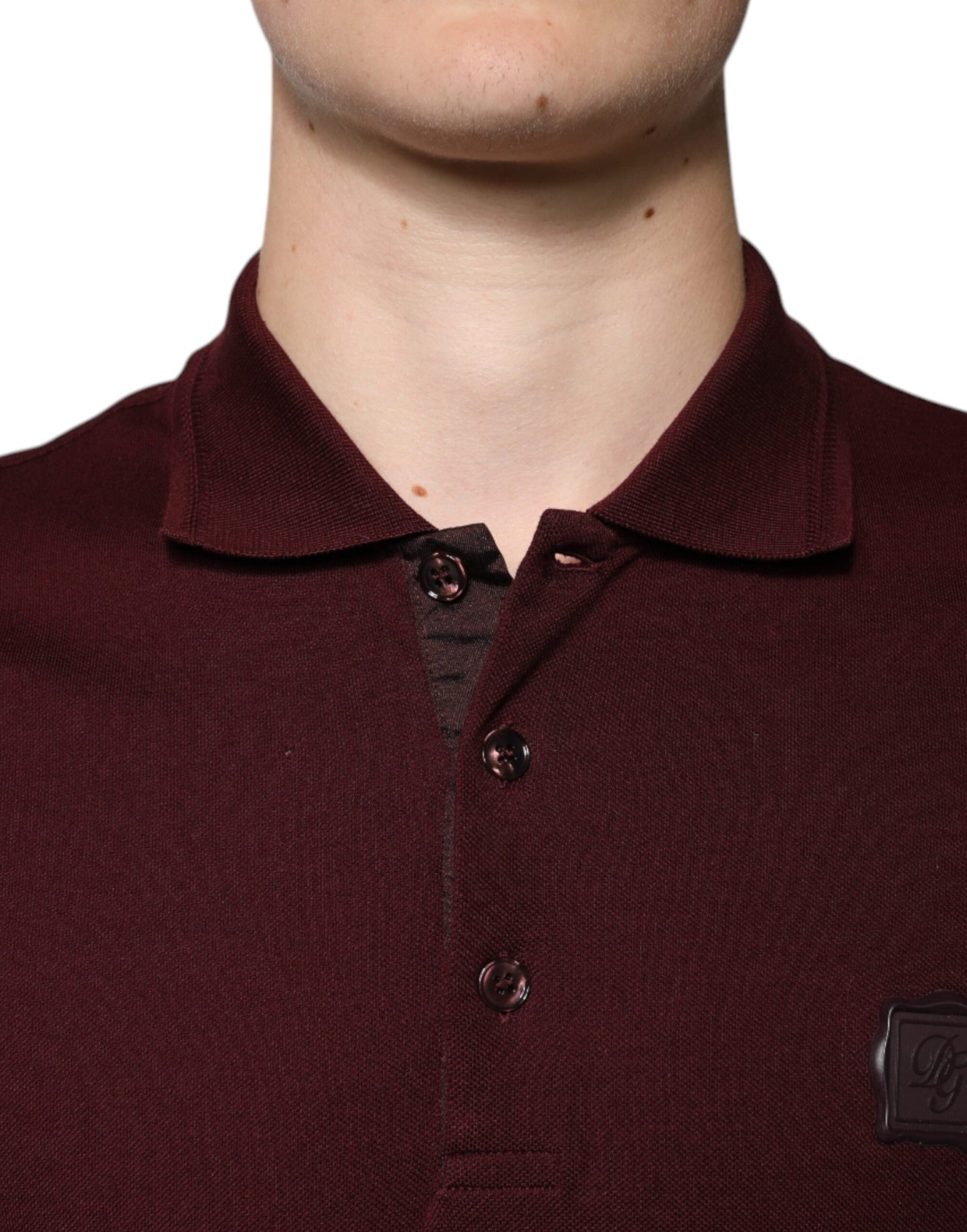 Dolce &amp; Gabbana – Kastanienbraunes Poloshirt mit Kragen und kurzen Ärmeln