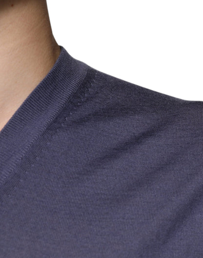 Dolce &amp; Gabbana Grauer Kaschmirpullover mit V-Ausschnitt für Herren