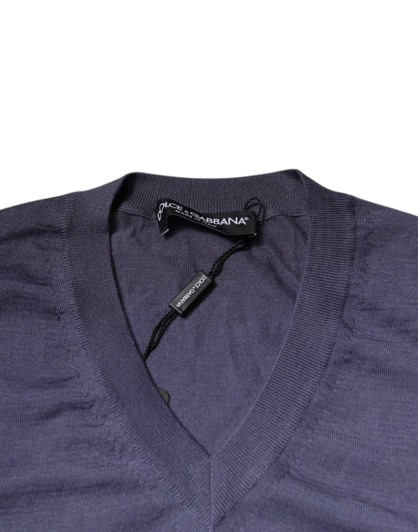 Dolce &amp; Gabbana Grauer Kaschmirpullover mit V-Ausschnitt für Herren