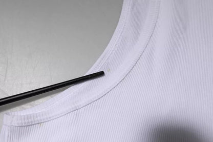 Dolce &amp; Gabbana – Ärmelloses Tank-T-Shirt aus weißer Baumwolle mit Rundhalsausschnitt