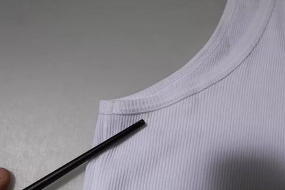 Dolce &amp; Gabbana – Ärmelloses Tank-T-Shirt aus weißer Baumwolle mit Rundhalsausschnitt