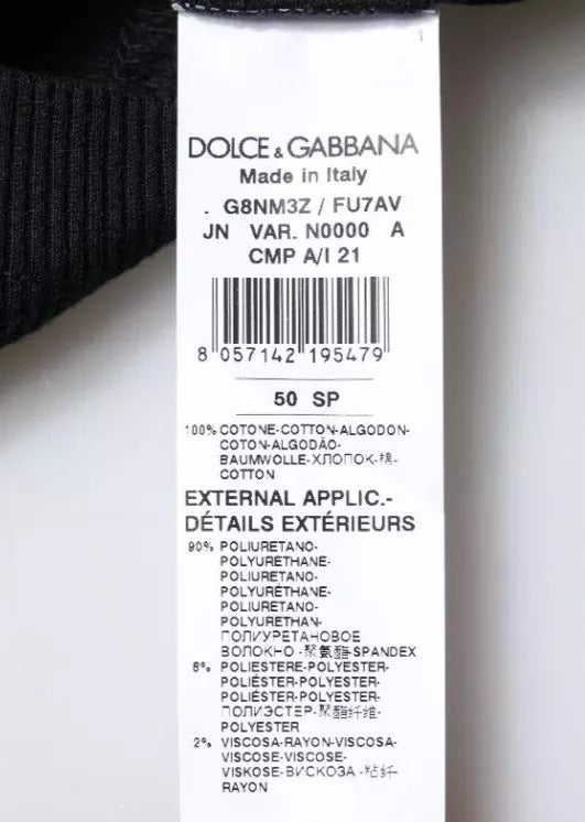 Dolce &amp; Gabbana – Schwarzes, ärmelloses Tank-T-Shirt aus Baumwolle mit Rundhalsausschnitt