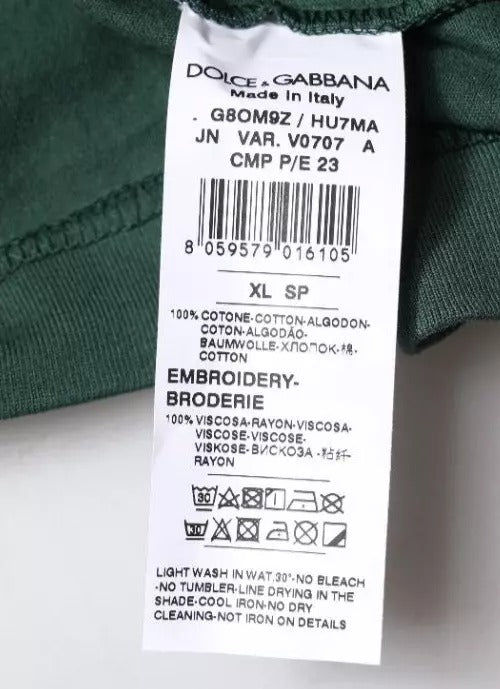 Dolce &amp; Gabbana Grünes DG-ärmelloses Tank-T-Shirt mit Rundhalsausschnitt