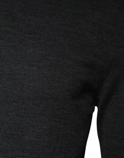 Dolce &amp; Gabbana Grauer Rollkragenpullover aus Wollstrick