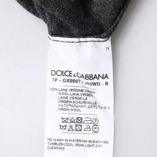 Dolce &amp; Gabbana Grauer Rollkragenpullover aus Wollstrick