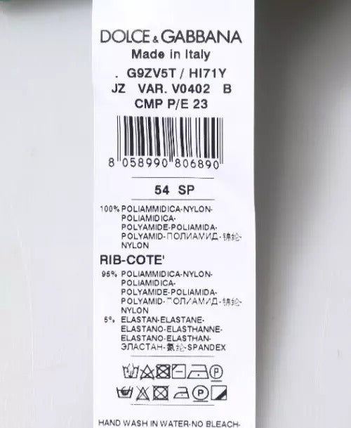 Dolce &amp; Gabbana – Grüner Pullover mit Rundhalsausschnitt und Logo aus Nylon