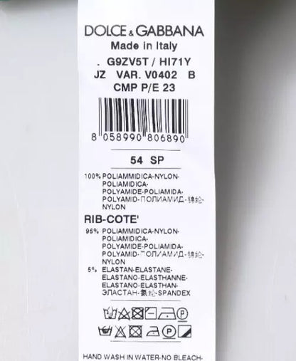 Dolce &amp; Gabbana – Grüner Pullover mit Rundhalsausschnitt und Logo aus Nylon