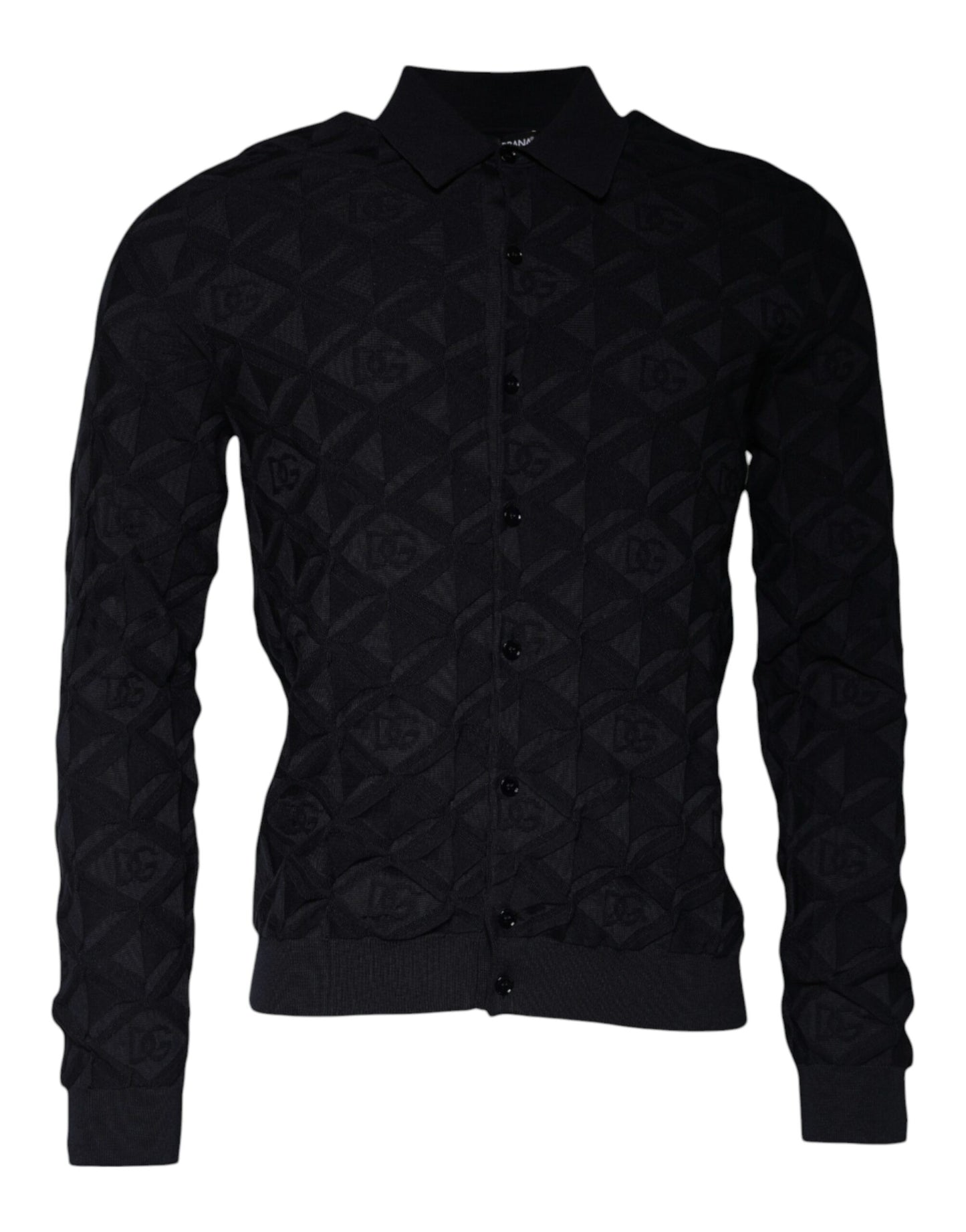 Dolce &amp; Gabbana Herren-Strickjacke mit Rundhalsausschnitt, Schwarz