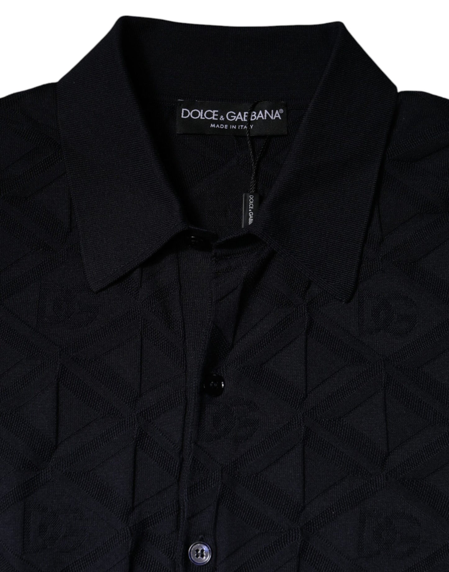 Dolce &amp; Gabbana Herren-Strickjacke mit Rundhalsausschnitt, Schwarz