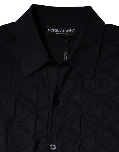 Dolce &amp; Gabbana Herren-Strickjacke mit Rundhalsausschnitt, Schwarz