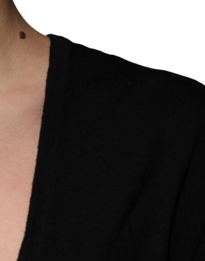 Dolce &amp; Gabbana Schwarzer Pullover aus Wolle mit Rundhalsausschnitt