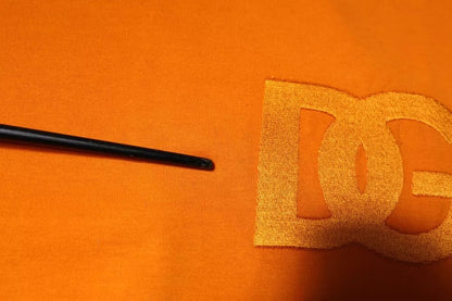 Dolce &amp; Gabbana – Orangefarbenes Baumwoll-T-Shirt mit Rundhalsausschnitt und Logo