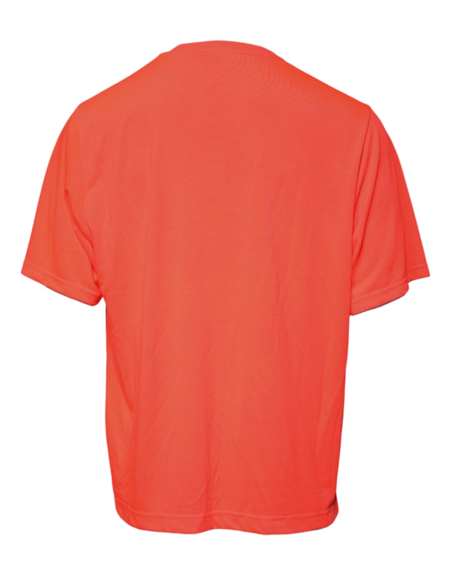 Dolce &amp; Gabbana – Orangefarbenes T-Shirt aus Polyester mit Rundhalsausschnitt und Logo