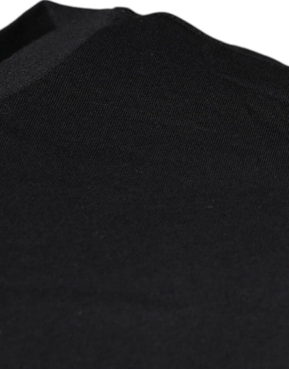 Dolce &amp; Gabbana – Schwarzes T-Shirt aus Baumwolle mit Rundhalsausschnitt und kurzen Ärmeln