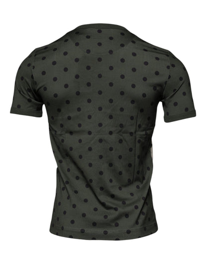 Dolce &amp; Gabbana Graues T-Shirt aus Sicilia-Baumwolle mit Rundhalsausschnitt