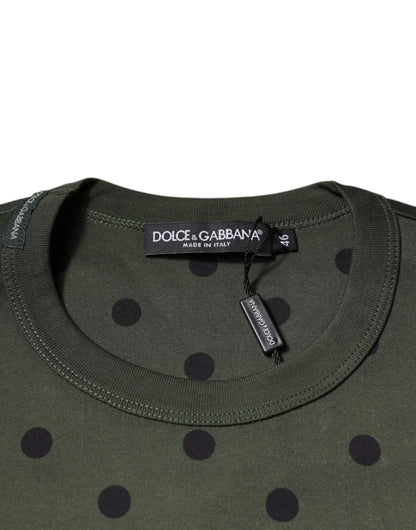 Dolce &amp; Gabbana Graues T-Shirt aus Sicilia-Baumwolle mit Rundhalsausschnitt