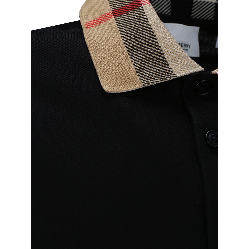 Schwarzes Baumwoll-Poloshirt von Burberry