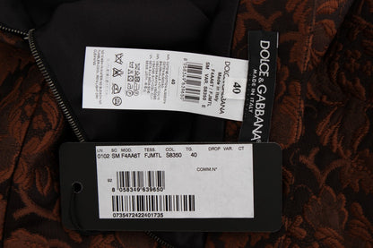 Dolce &amp; Gabbana – Mini-Ballerrock aus Brokat mit Blumenmuster in Braun