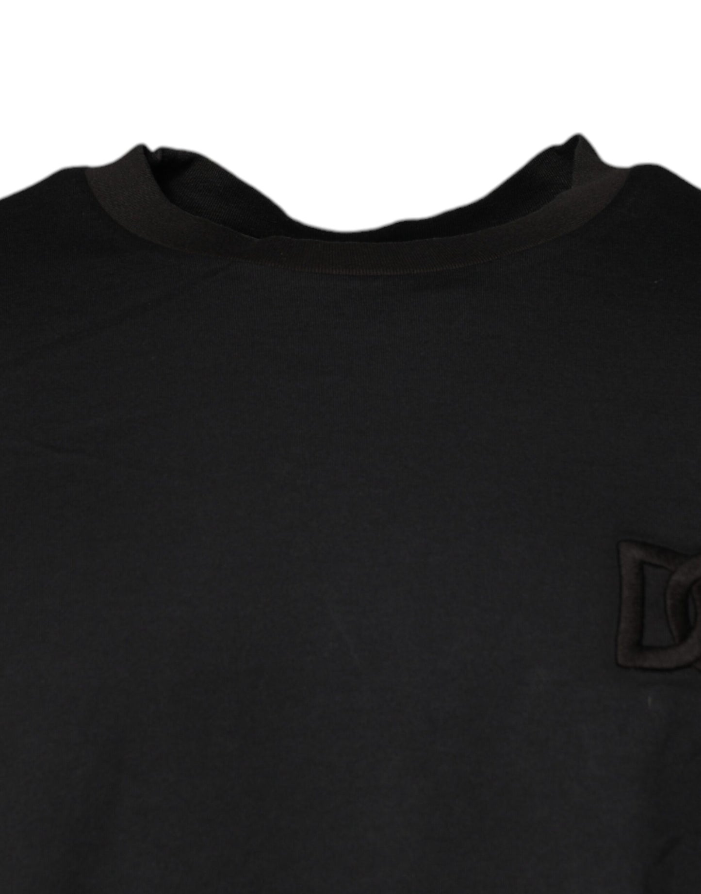 Dolce &amp; Gabbana – Schwarzes T-Shirt mit Rundhalsausschnitt und kurzen Ärmeln und Logo