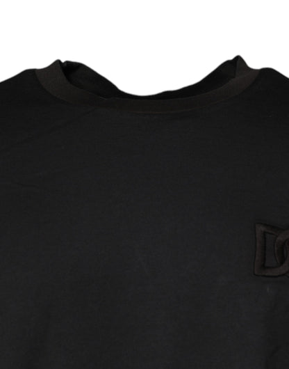 Dolce &amp; Gabbana – Schwarzes T-Shirt mit Rundhalsausschnitt und kurzen Ärmeln und Logo
