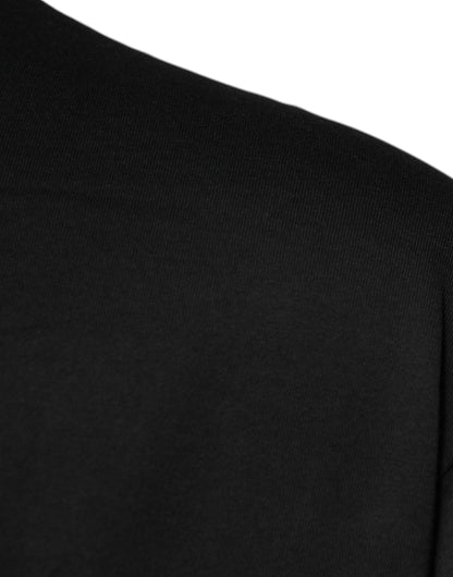 Dolce &amp; Gabbana – Schwarzes T-Shirt mit Rundhalsausschnitt und kurzen Ärmeln und Logo