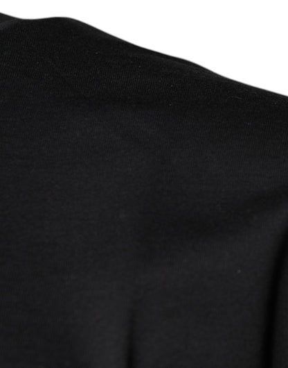 Dolce &amp; Gabbana – Schwarzes Baumwoll-T-Shirt mit Rundhalsausschnitt und DG-Logodruck