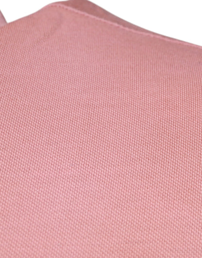 Dolce &amp; Gabbana – Kurzärmliges Poloshirt mit rosa Kronenkragen