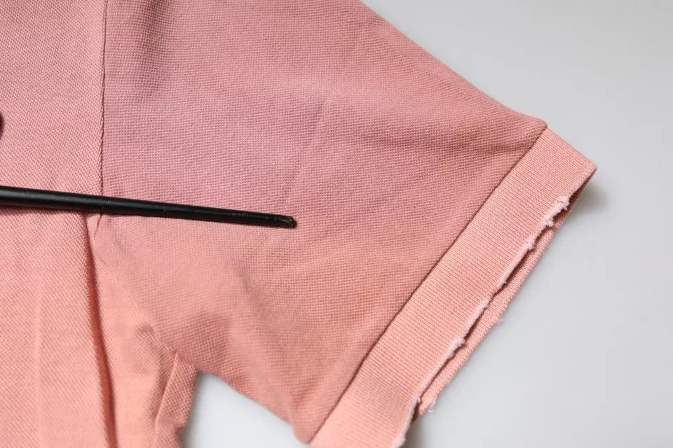 Dolce &amp; Gabbana – Kurzärmliges Poloshirt mit rosa Kronenkragen