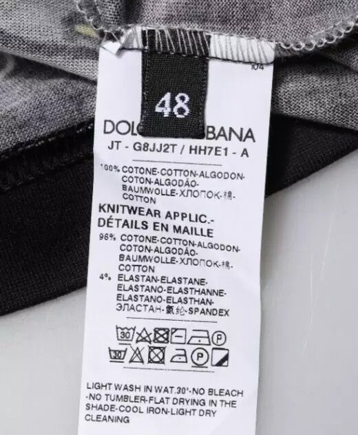 Dolce &amp; Gabbana – Schwarzes T-Shirt mit Rundhalsausschnitt „Jahr des Schweins 2019“