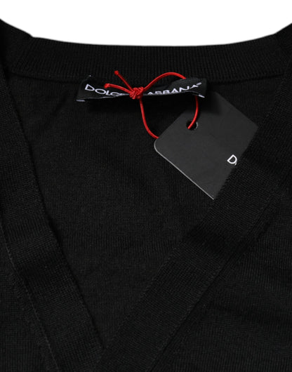 Dolce &amp; Gabbana – Schwarzer Cardigan aus Kaschmir mit Knopfleiste
