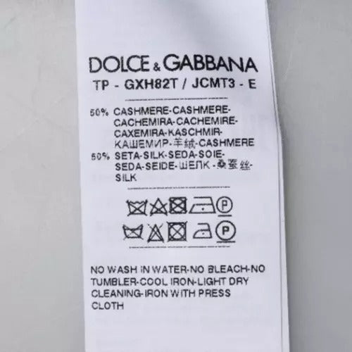 Dolce &amp; Gabbana Hellblauer Rollkragenpullover aus Seide