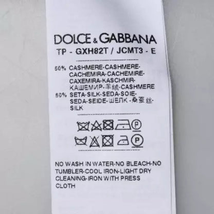 Dolce &amp; Gabbana Hellblauer Rollkragenpullover aus Seide