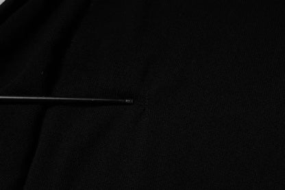 Dolce &amp; Gabbana – Schwarzer Pullover aus Wolle mit Rundhalsausschnitt und Logo