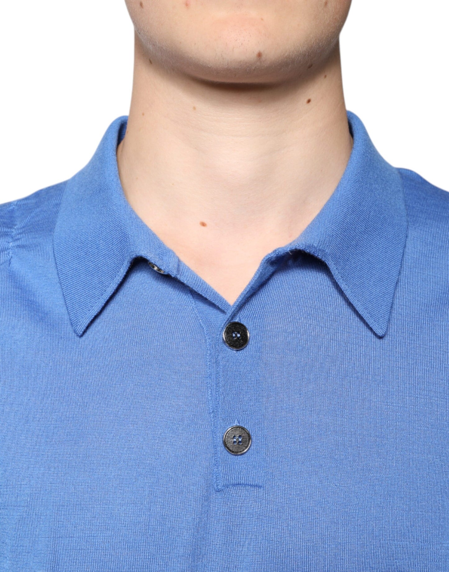 Dolce &amp; Gabbana – Blaues Poloshirt mit Kragen und kurzen Ärmeln