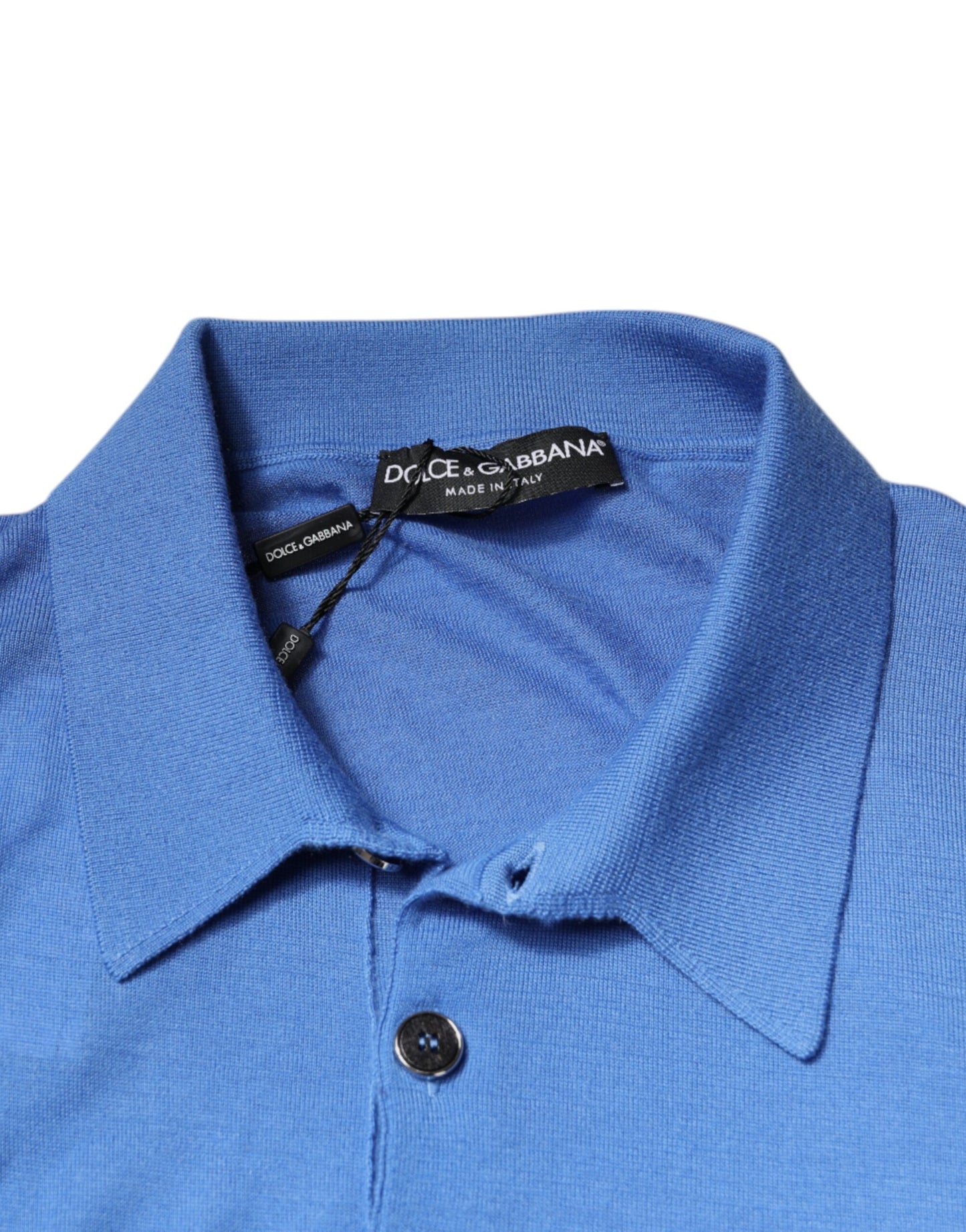 Dolce &amp; Gabbana – Blaues Poloshirt mit Kragen und kurzen Ärmeln