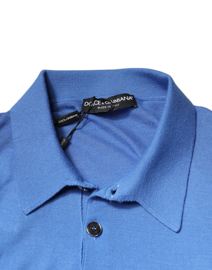 Dolce &amp; Gabbana – Blaues Poloshirt mit Kragen und kurzen Ärmeln