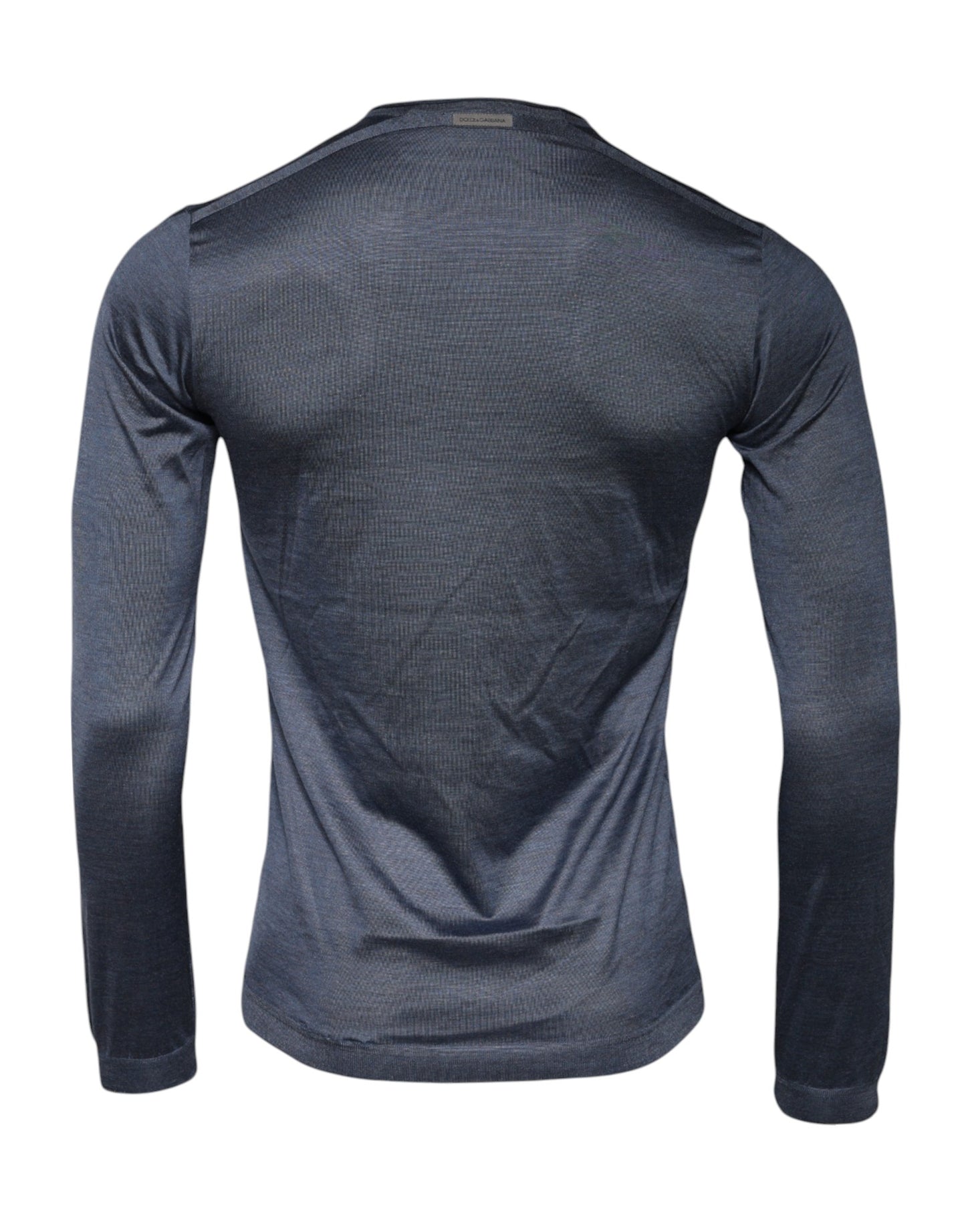 Dolce &amp; Gabbana Pullover mit Rundhalsausschnitt aus dunkelgrauer Seide